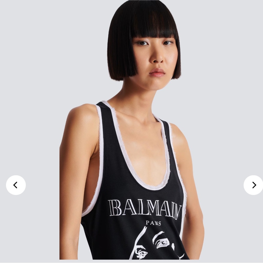 Pierre Balmain B logo sleeveless top